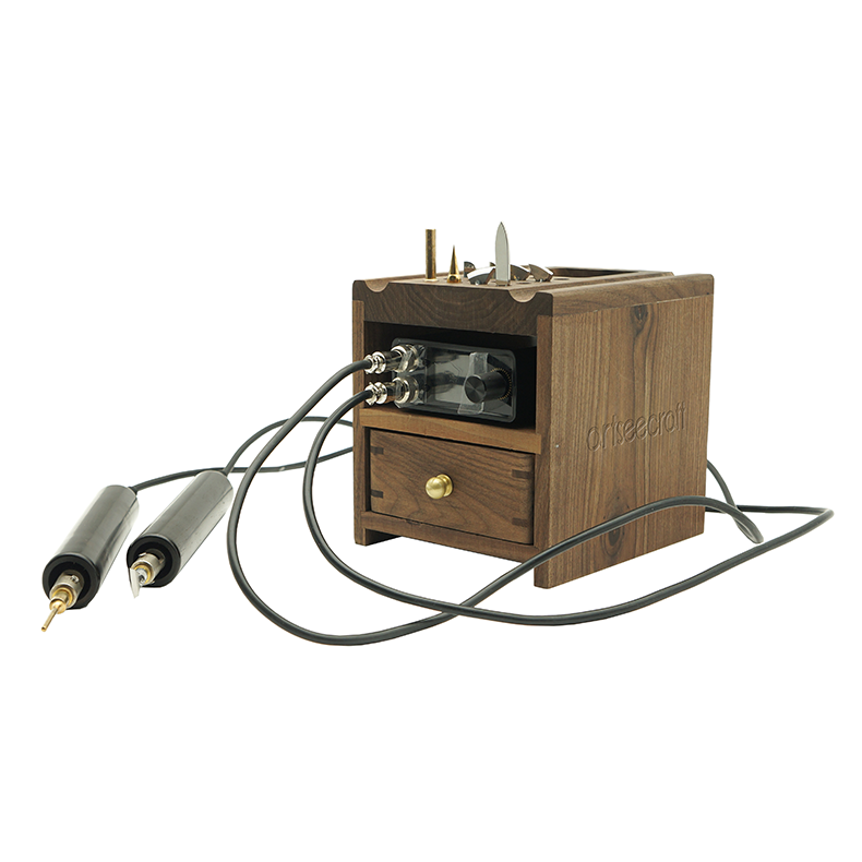 The Electric Edging and Creasing Machine with Natural Wood Finish